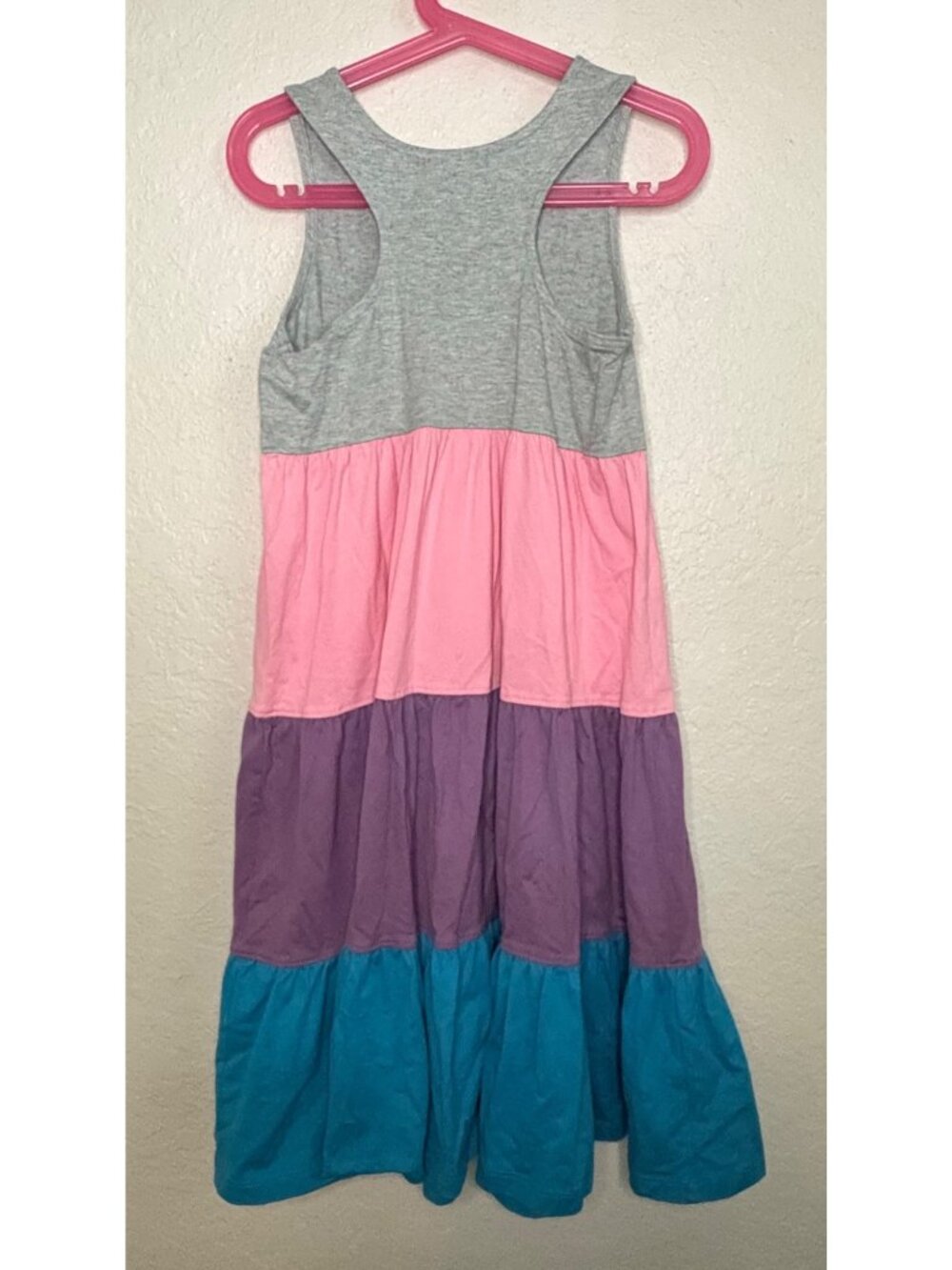 Hanna Andersson Girls Sleeveless Tiered Colorblock Dress Sz 130 (8 Years) - Picture 6 of 7